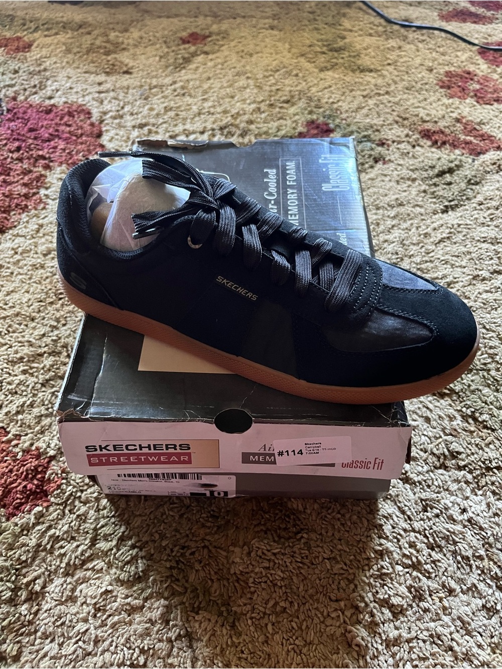 Skechers Men's Black Athletic Sneaker with Gum Sole
